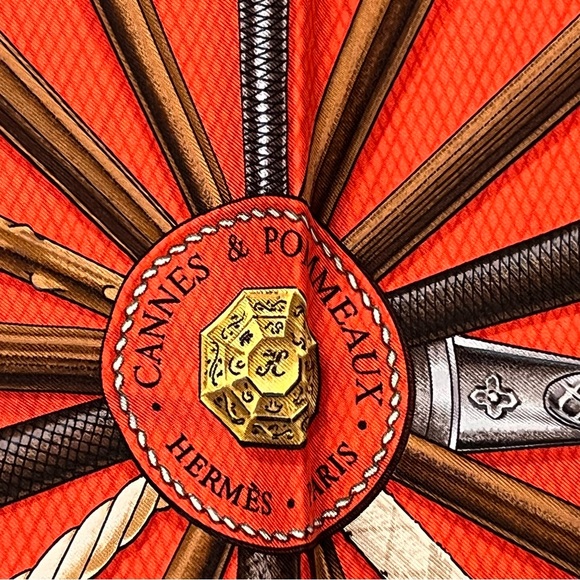 Hermès Cannes & Pommeaux 100% Silk Scarf - Picture 5 of 13